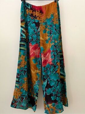 NWT Wide Leg Pants Harem Boho Cool Hippie Festival Size S / M Cotton Colorful